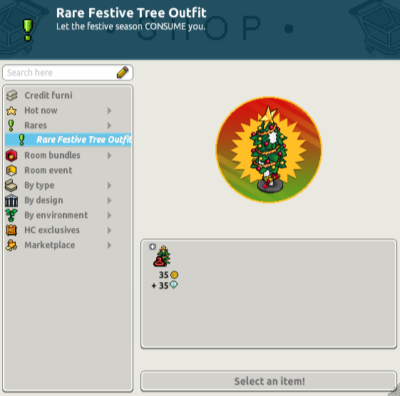 Habbo Swat (@swatclangg) on Twitter photo 🎄 SWAT CHRISTMAS GIVEAWAY 🎄
We’re giving away a Festive Tree Outfit! (.com only)
To enter the giveaway, simply:
⛄ Follow <a href="/SwatClanGG/">Habbo Swat</a>
⛄ Like & retweet
⛄ Tag a friend
This giveaway ends in 24 hours. Good luck! 🎉
#HabboSwat #Habbo #habbonft 🎄 SWAT CHRISTMAS GIVEAWAY 🎄
We’re giving away a Festive Tree Outfit! (.com only)
To enter the giveaway, simply:
⛄ Follow <a href="/SwatClanGG/">Habbo Swat</a>
⛄ Like & retweet
⛄ Tag a friend
This giveaway ends in 24 hours. Good luck! 🎉
#HabboSwat #Habbo #habbonft