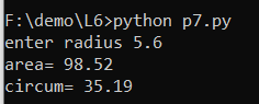 BhaktiAher6's tweet photo. Day 5 of #30DaysOfCode
✅Program for using Functions:
✔To chant some mantra
✔To accept as input three numbers and return their sum and average
✔To accept as input two integer and return the min of two
✔To accept as input radius and print area and circumference of circle https://t.co/owfkeB4x2U