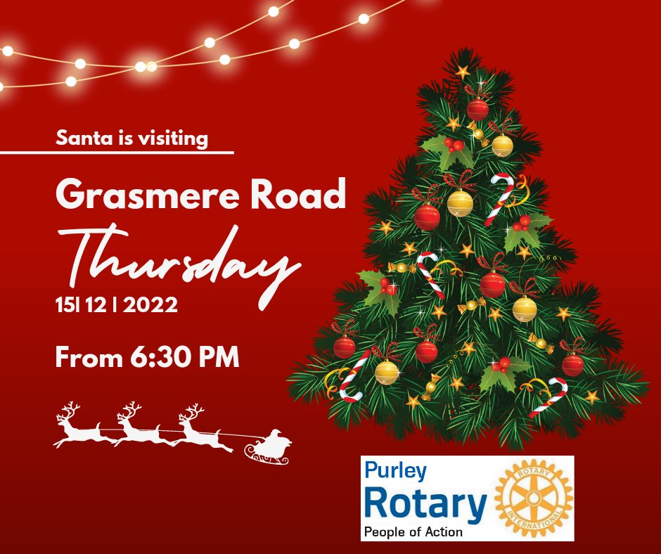 Santa is visiting #Purley with #Rotary again tomorrow starting at Grasmere Road, Brancaster Lane and Selcroft Road. #santa #christmascollection #community