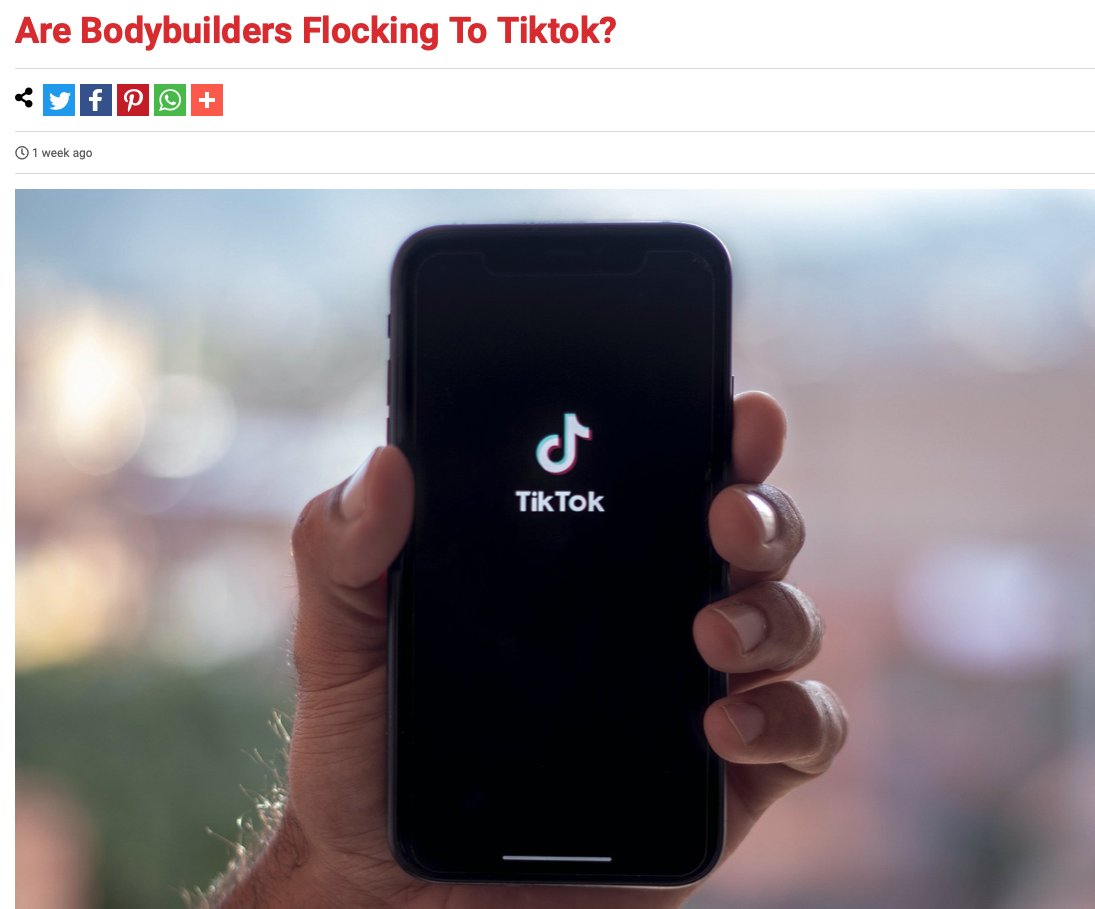 ironmagazine's tweet photo. Are Bodybuilders Flocking To Tiktok?
Read more here👇
👉https://t.co/tdeQog09eK
#ironmag #ironmagazine #diet #fitnessnews #fitnessgossip #tiktok #socialmedia #viralvideos #socialmediaplatforms #instagram https://t.co/OjVIZlfrOq