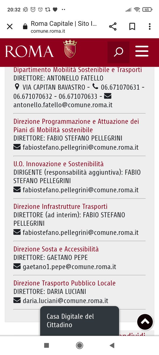 Dice: Che hai fatto stasera?
Ho mandato mail di reclamo a tutto il Comune di Roma per la questione trasporti nel <a href="/MunicipioXIII/">Municipio 13 Notizie</a>.
<a href="/eugenio_patane/">Eugenio Patanè</a>
<a href="/InfoAtac/">infoatac</a>
<a href="/gualtierieurope/">Roberto Gualtieri</a>
Amici fatelo anche voi.