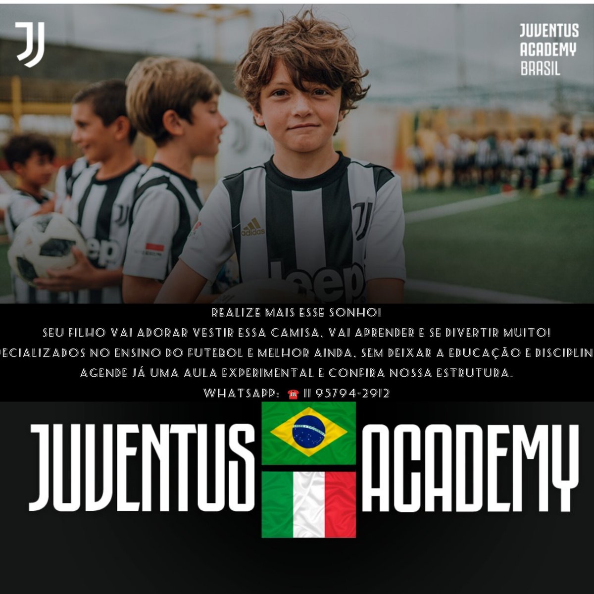 dulusitano's tweet photo. #InShotRealize mais esse sonho!
Seu filho vai adorar vestir essa camisa, vai aprender e se divertir muito!
Somos especializados no ensino do futebol e melhor ainda, sem deixar a educação e disciplina de lado.
Agende já uma aula experimental  ☎️ 11 95794-2912 https://t.co/KVrBA3R9W3