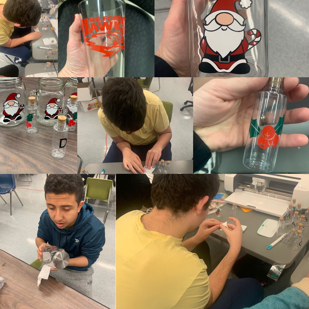 MHS_PreVoc's tweet photo. CreateAbilities is coming!!!! We made our first vinyl glasses yesterday and today! Our website is almost ready! Here we go!! #creating #makers #jobsites #gnome #santa #glass #prevocrocks https://t.co/iaoJKJv91w