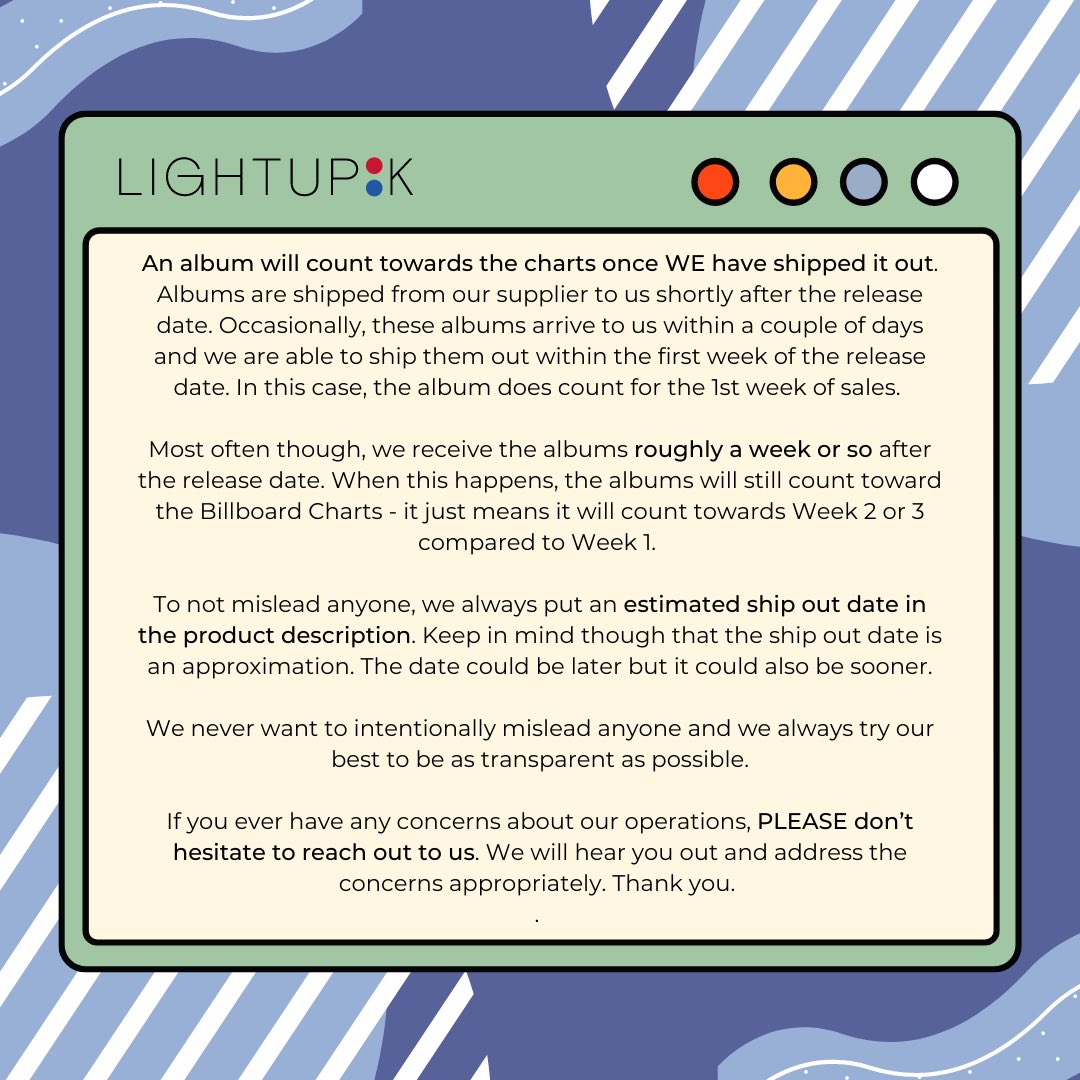 LightUpKShop's tweet photo. We have heard some concerns lately regarding us and the Billboard Charts. https://t.co/LH0C970hN2