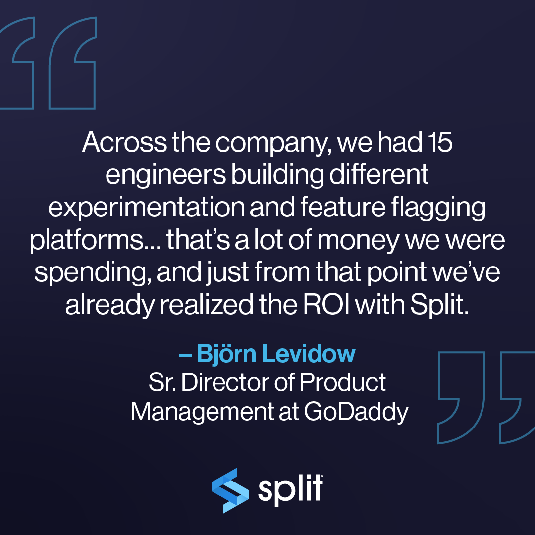 SplitSoftware's tweet photo. You can enjoy going home for the holidays when you stop building homegrown...  

Realize your ROI like Björn Levidow Ph.D. at @godaddy and relax this holiday season with Split 🎄  

#featureflag #featureflags #devops #splitsoftware https://t.co/4399R1mggx