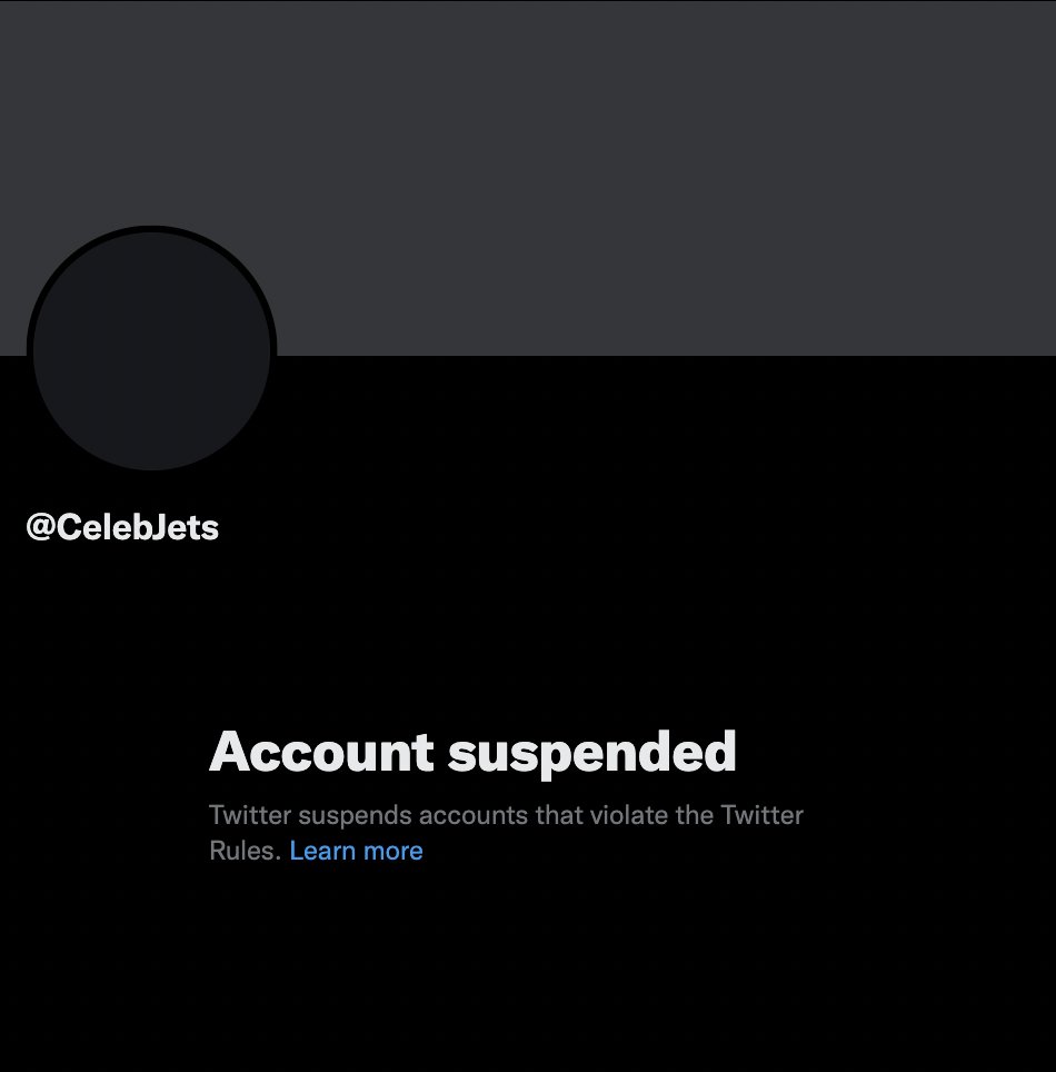 Sweeney's other account <a href="/CelebJets/">Celebrity Jets</a>, which tracked the flights of celebrity private jets using publicly available data, has also been suspended.