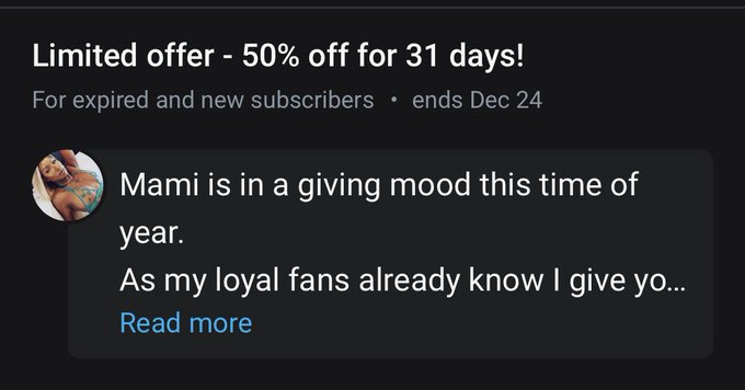 50 % discount limited offer for this xmas , let&rsquo;s end the year with as much cum  as we can! Join and<a href="/tag/mvsales"class="tags"><span>#mvsales</span></a><a href="/tag/mvtrans"class="tags"><span>#mvtrans</span></a>