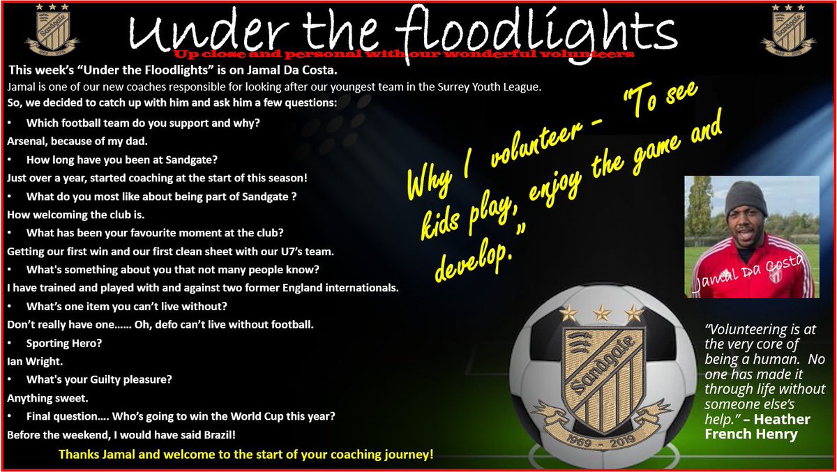 Under the Floodlights this week, Jamal!