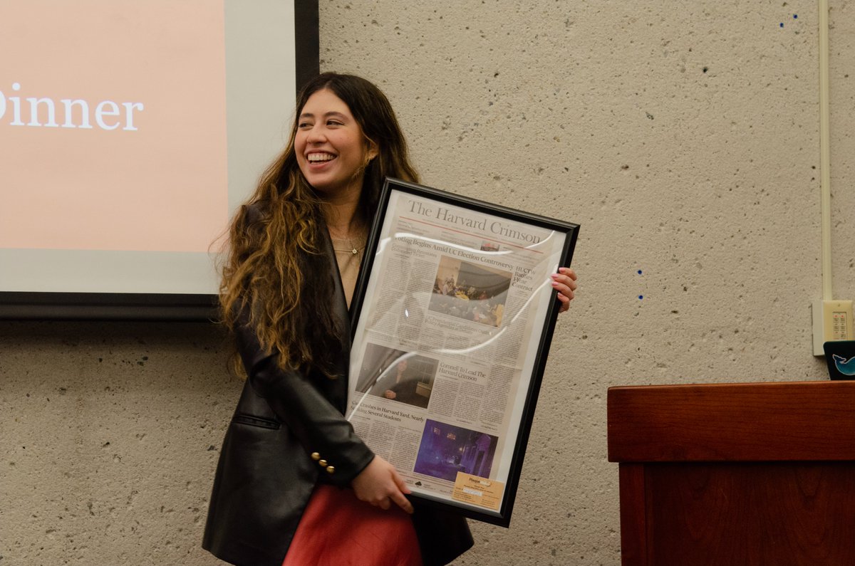 Tonight was the final press run of @thecrimson's 149th Guard — my last as President. It’s been the absolute honor of a lifetime to get to helm this 149-year-old ship for a year — and to be the first Latino/a person in history to do so. 1/🧵