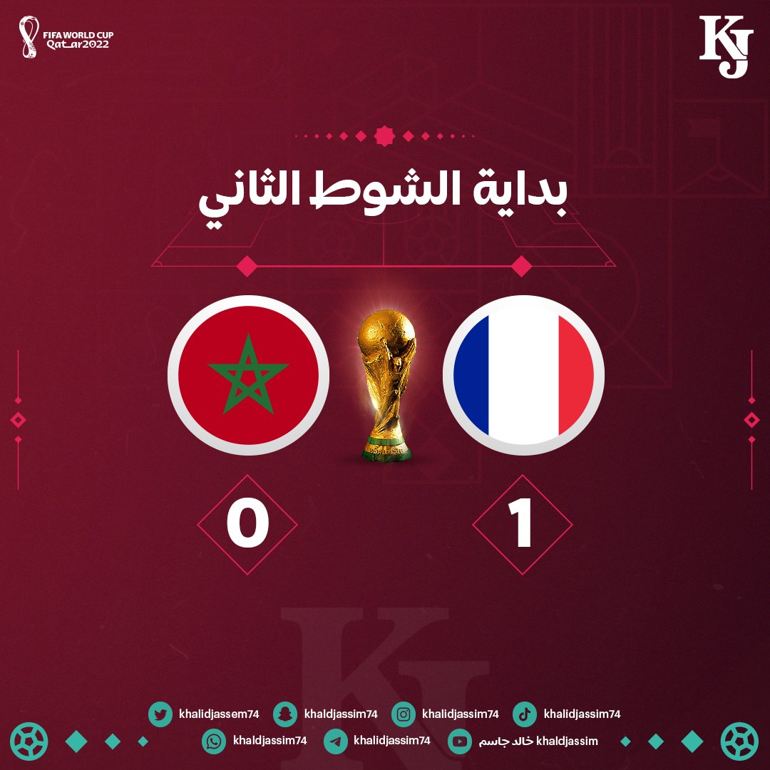 khalidjassem74's tweet photo. نتمنى التوفيق للمنتخب المغربي في الشوط الثاني💪..

#فرنسا 🇫🇷
🆚
#المغرب 🇲🇦 https://t.co/Ug19ulGTIR