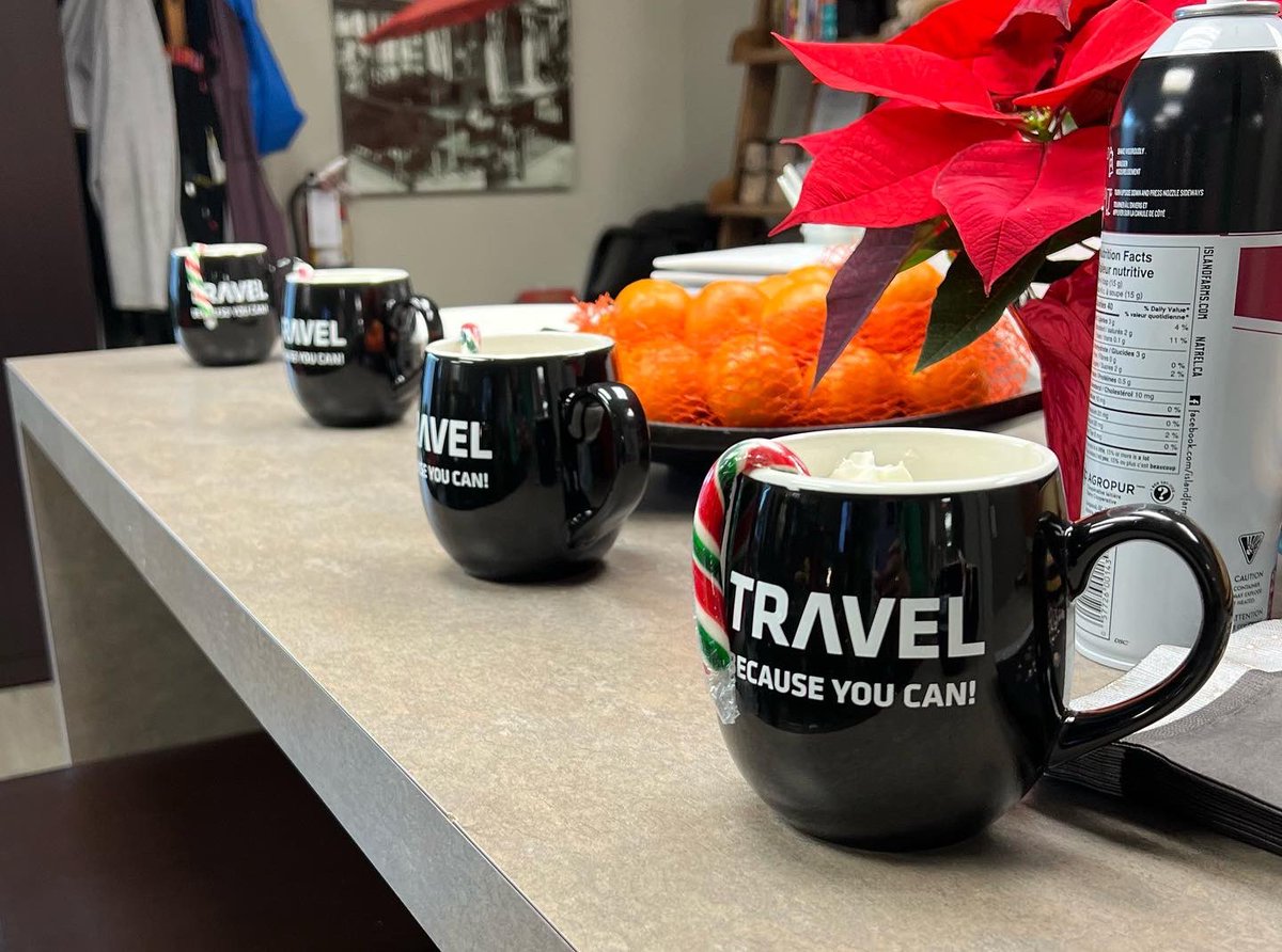 PersonalTravel_'s tweet image. Christmas 🎄 Party at Personal Travel Management!  We were all gifted with these cute mugs that have our tag line on it!  LOVE ❤️ THEM and love our tag line more post covid! Love to travel?  Connect with us! @ensembletravel @ACTACanada #travel #travelagent #travelagency