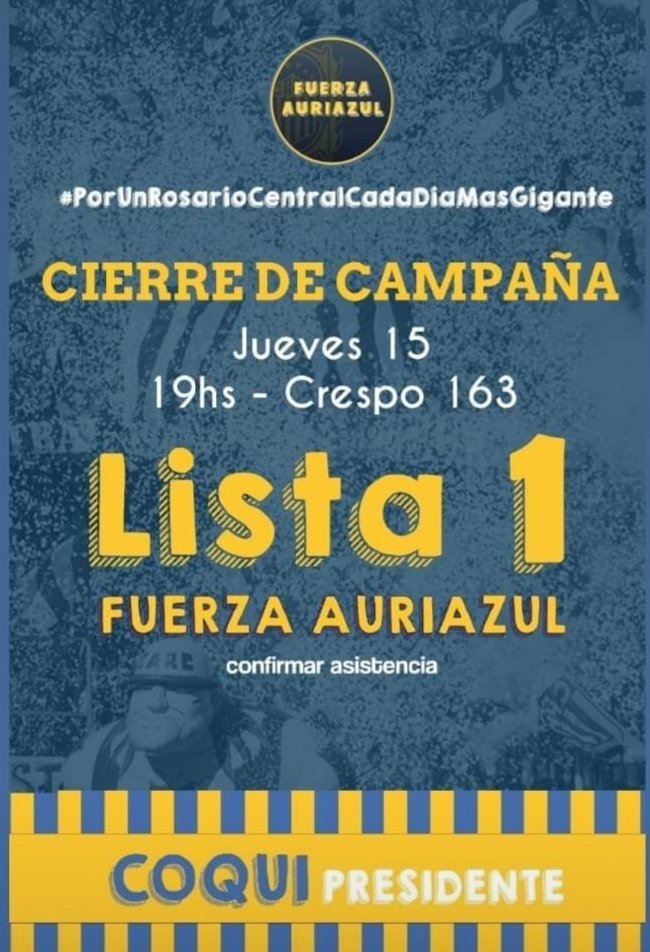 MundoCentralOf's tweet photo. 🗳️🇺🇦 La lista Fuerza Auriazul realizará mañana, desde las 19 hs en Crespo 163, el cierre de campaña previo a las elecciones del domingo. Hay cupos limitados para asistir. 

📱 Comunicarse por las redes sociales de @fuerzaauriazul2 https://t.co/xCPXJf1CB1