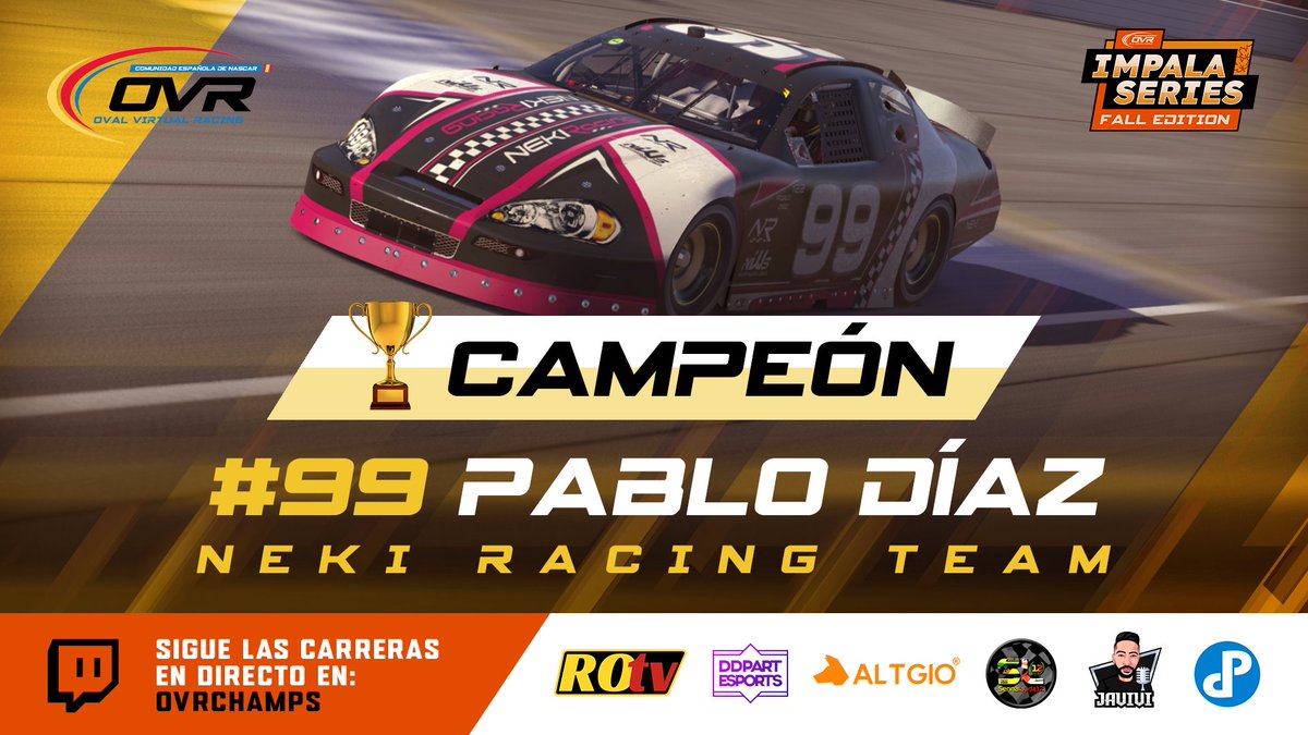 🏆CAMPEÓN IMPALA SERIES🏆

🤩 ¡<a href="/yeaaamen/">pape</a> se proclama campeón de la Impala Series - Fall Edition después de una regularidad máxima a lo largo de todas las carreras!

👏🏼 Enhorabuena por el campeonato, ¡enormemente merecido!