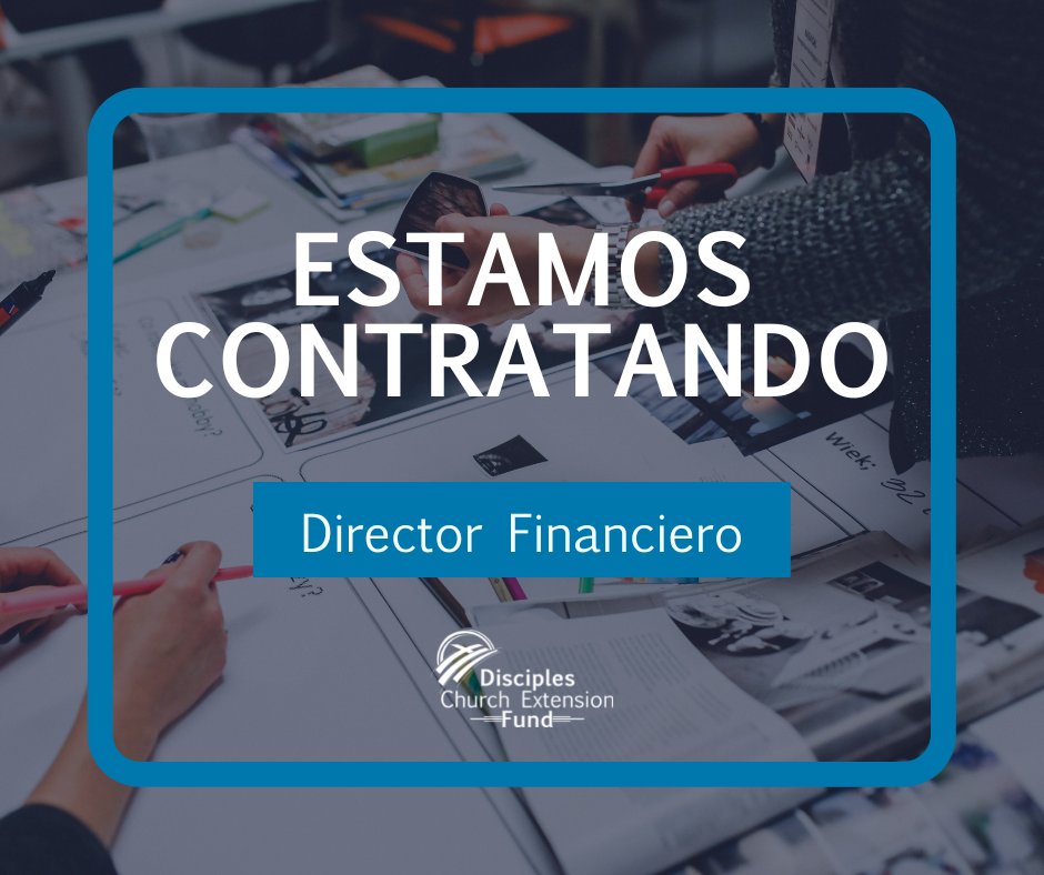 Este puesto supervisa contabilidad, la planificación financiera, el proceso presupuestario, la gestión de efectivo, las cuentas por pagar, las auditorías, los préstamos y las inversiones. Las solicitudes deben presentarse el 16 de diciembre. disciplescef.org/assets/docs/Jo… #ccdoc