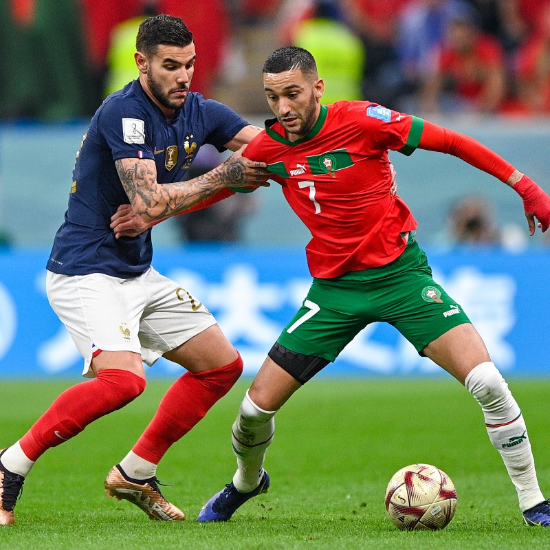 FIFAWorldCup's tweet photo. We get going in the second half! 🇫🇷🇲🇦

#FIFAWorldCup | #FRA #MAR