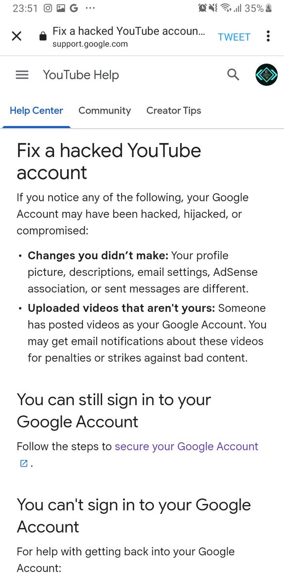 ___abdul_azeez's tweet photo. @TeamYouTube Hi, I was told to fill out a form with a specific email but when I click the form link it just takes me to the help centre https://t.co/UeinbJ7GNt