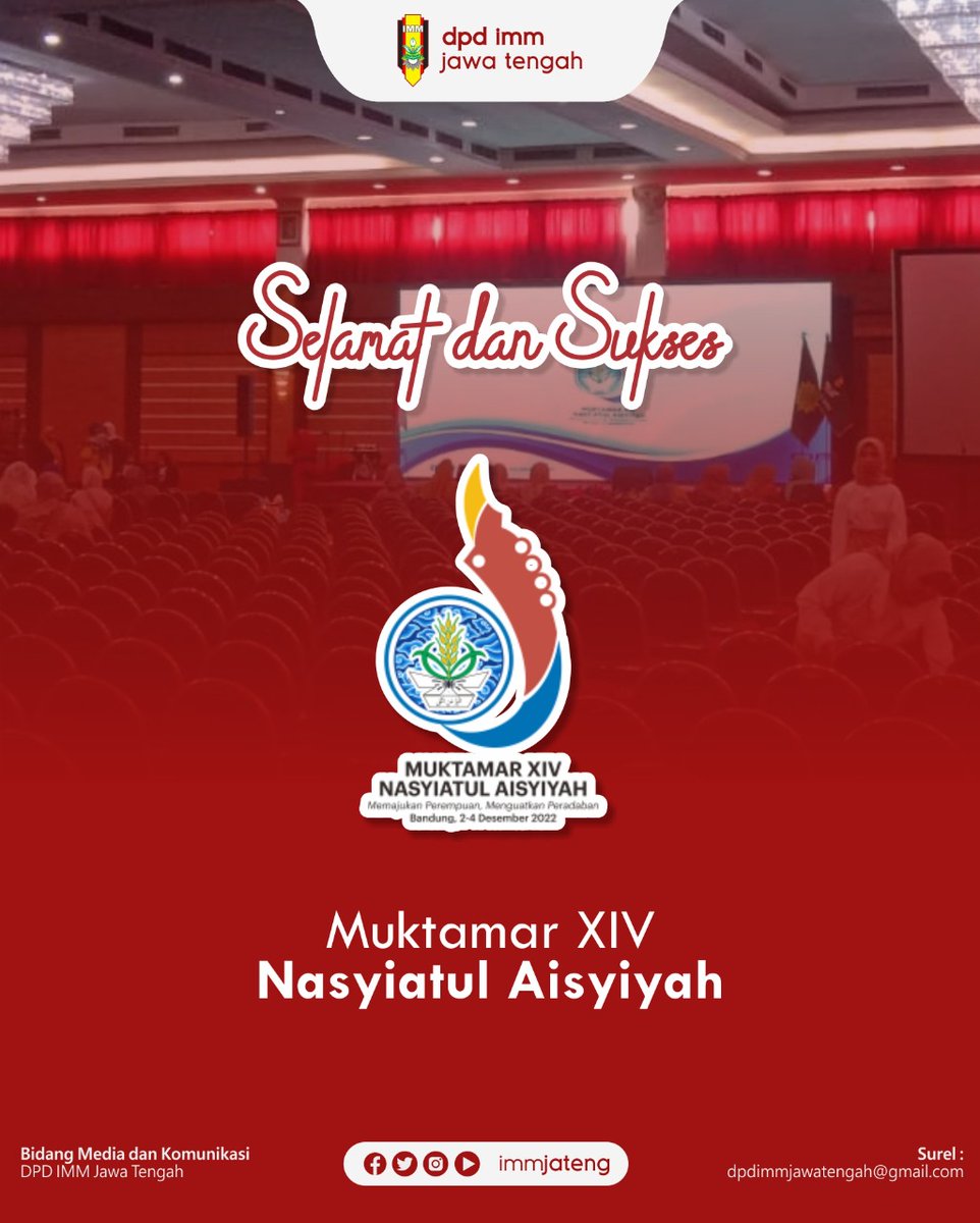 immjateng's tweet photo. Selamat dan Sukses yunda-yunda @ppnasyiah @nasyiahjateng
______________
Twitter - FB - IG - YT : immjateng
Surel : dpdimmjawatengah@gmail.com/immjateng22@gmail.com

©Medkom DPD IMM Jateng™ https://t.co/j6hc72cO9P