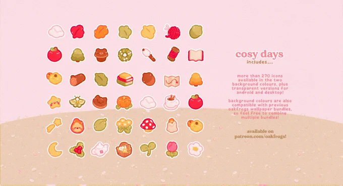hi sweet friends !! the cosy days icon &amp; wallpaper bundle is now available -  