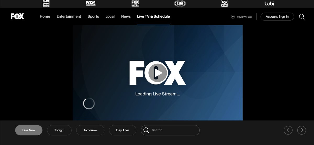 btgreen's tweet photo. @fuboTVsupport @LanyiCharles Not working for me either. Stuck at the "loading" screen. I did try clicking the play button. I've tried this on different devices and over wifi and 5G. Should I contact Fubo or Fox to help troubleshoot Fox? I really need a refund for this https://t.co/26UD1CjuFo