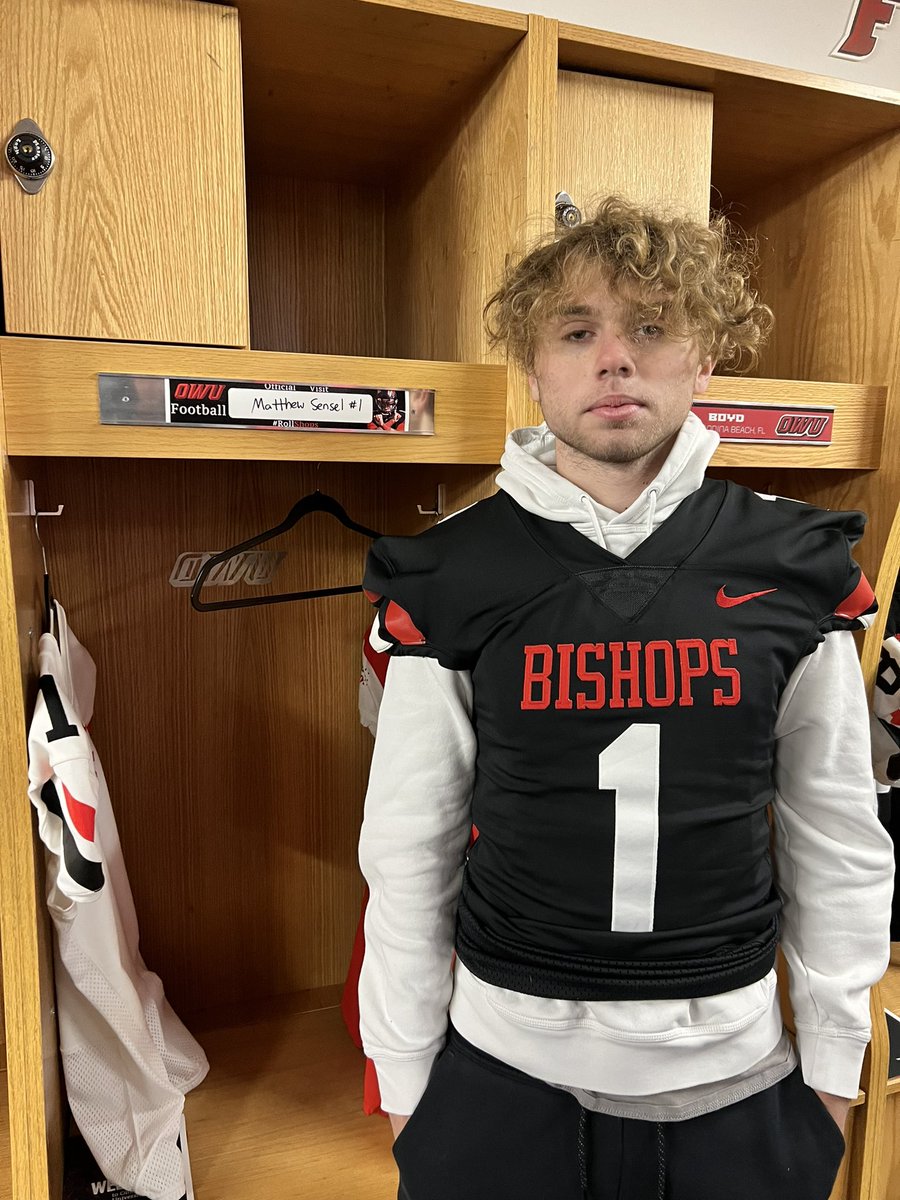 MatthewSensel's tweet photo. Had a great visit at Ohio Wesleyan! Campus was awesome and thank you for the invite!!!
@BDHeinemann @CoachTomWatts https://t.co/qv3Y4czzbH
