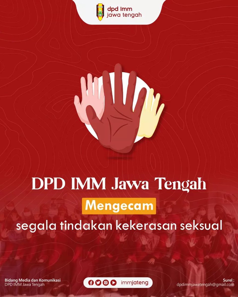 immjateng's tweet photo. DPD IMM Jawa Tengah bersama seluruh kader IMM se Jawa Tengah konsisten untuk mengecam dan menolak seluruh tindakan kekerasan seksual. https://t.co/67Avb6OaT1