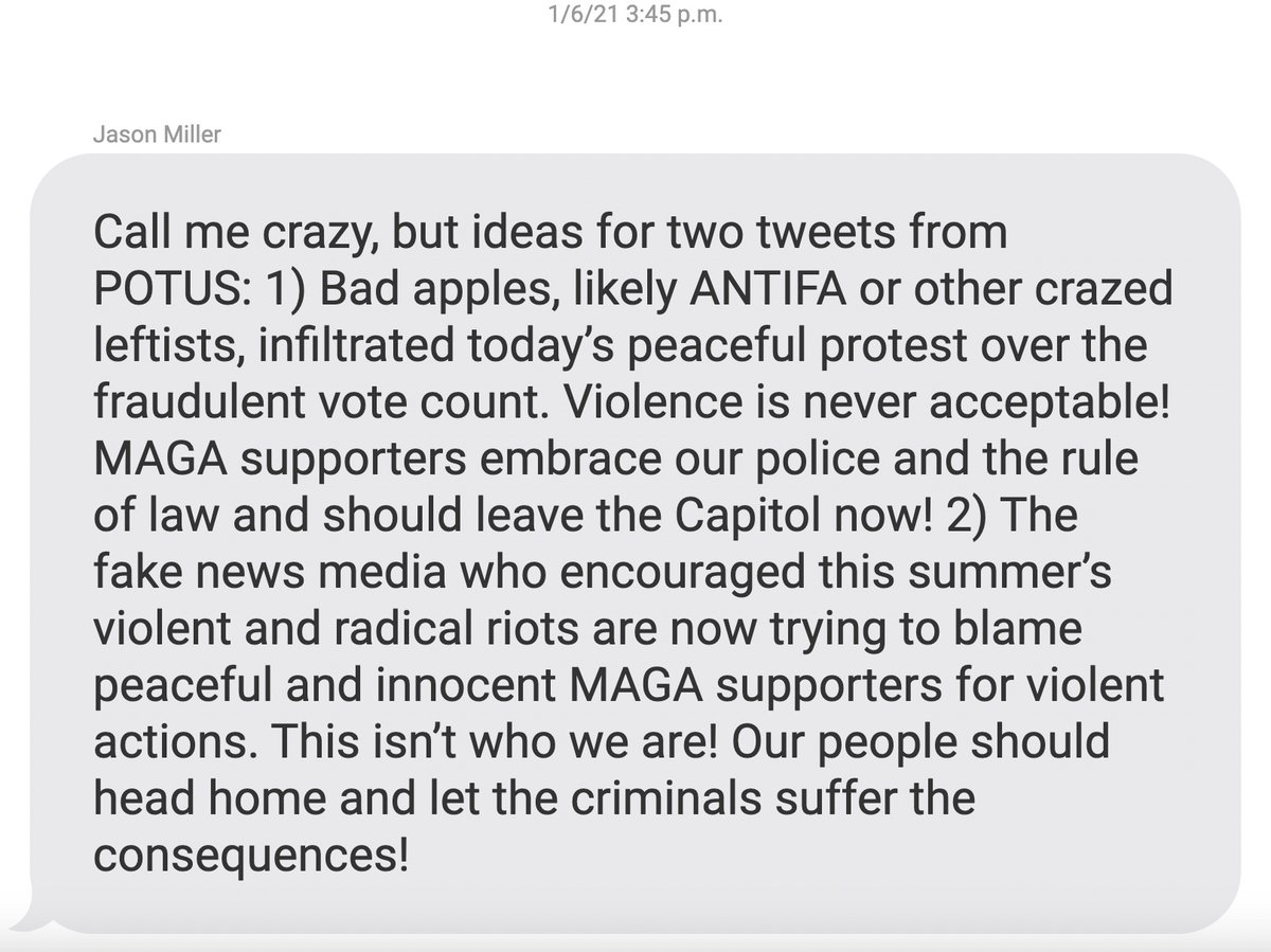 TPM_dk's tweet photo. The Meadows Texts: Mark Meadows was bombarded with texts from Trumpworld figures and GOP electeds – while the Jan. 6 attack was still underway – recommending it be blamed on "antifa." 

https://t.co/FmaYAm1Qg1 https://t.co/RQ9rvr6ScO