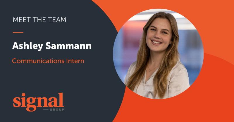 signalgroupdc's tweet photo. During her internship at Signal, Ashley has dedicated herself to telling her client’s stories, supporting the other members of her team, and expanding her skills every day. Learn more in her #SignalSpotlight here: