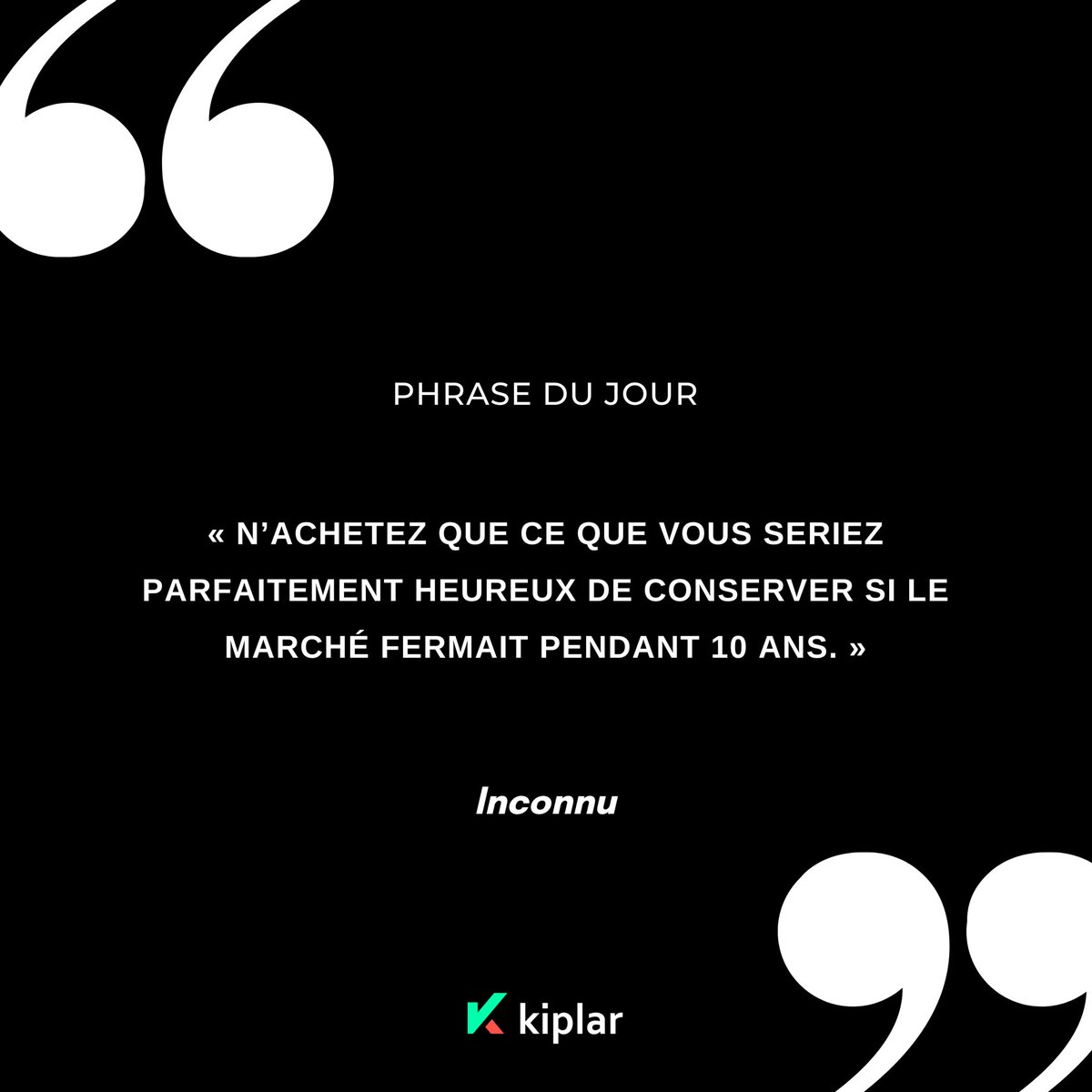 « N’achetez que ce que vous seriez parfaitement heureux de conserver si le marché fermait pendant 10 ans. »

 #success #motivation #successquotes #motivationalspeaker #quotesdaily #trader #quoteoftheday #successquote #quotestags #canada #entrepreneurmotivation #entrepreneurial
