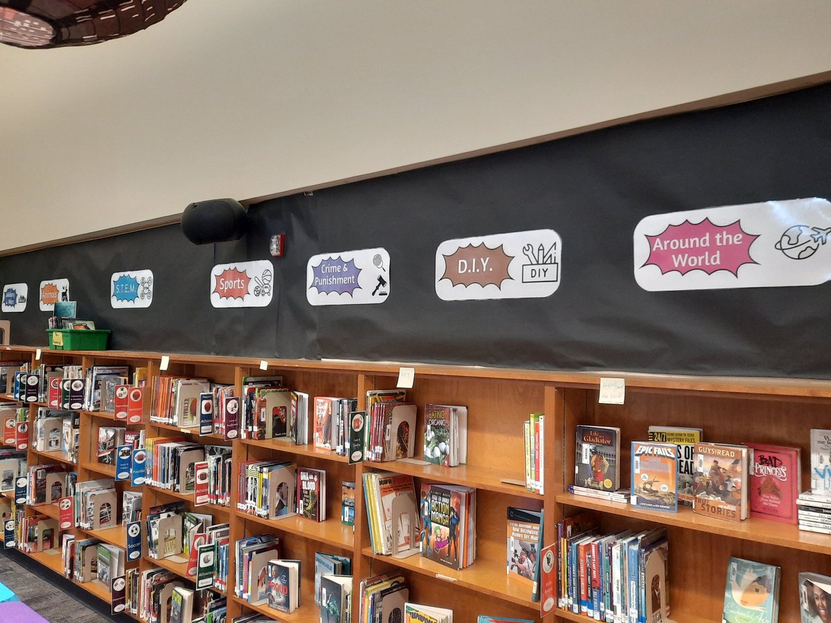 New Non-fiction genre headers are up! Coming up: new shelf markers and book labels. <a href="/Lori_McGovern/">Lori McGovern</a> <a href="/icmsmediaserv/">icmsmediaservices</a> <a href="/indiancreekmid/">Paul the Panther</a> #LibraryLadies