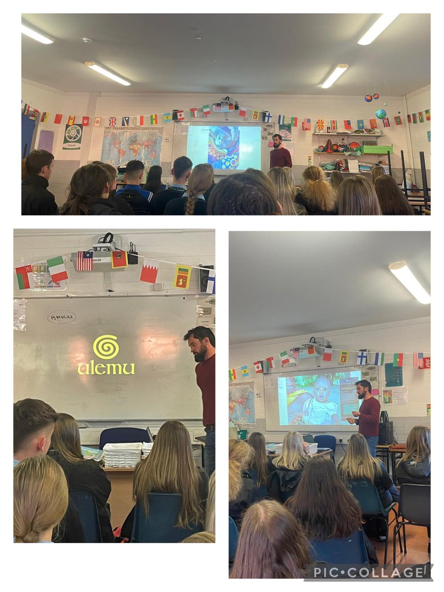 Clonaslee1's tweet photo. Last week our students were lucky to participate in a workshop hosted by @EvinJoyce and Ulemu. Mr. Joyce spoke to the students about  his work in Malawi where he works to provide humanitarian aid #etbethos #excellenceineducation #community #respect @laoisoffalyetb https://t.co/t1SsBK6NY6