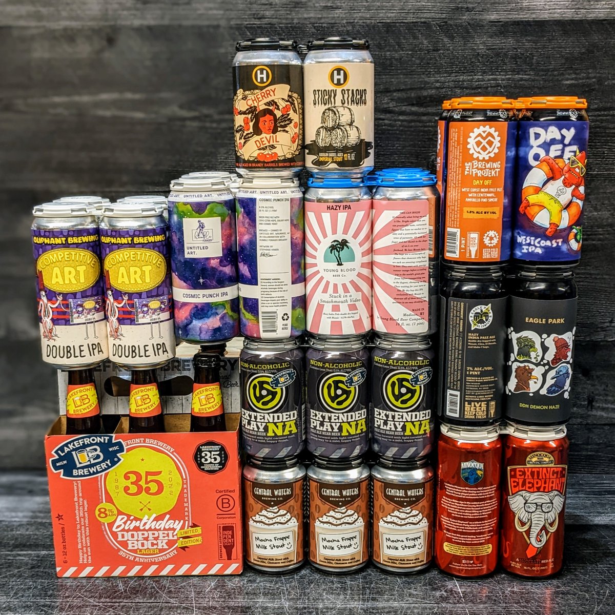 brennans_beer's tweet photo. Only a couple two, tree left of these #WiBeerWednesday(s) this year. Make 'em count with a big lineup of styles, ABV, formats, hops & malts - all brewed in #Wisconsin.
@OliphantBrewing @lakefront @untitledartbev x @HumbleForager #CentralWaters @brewingprojekt @EagleParkBeer #MBC https://t.co/gs04nlvTIj