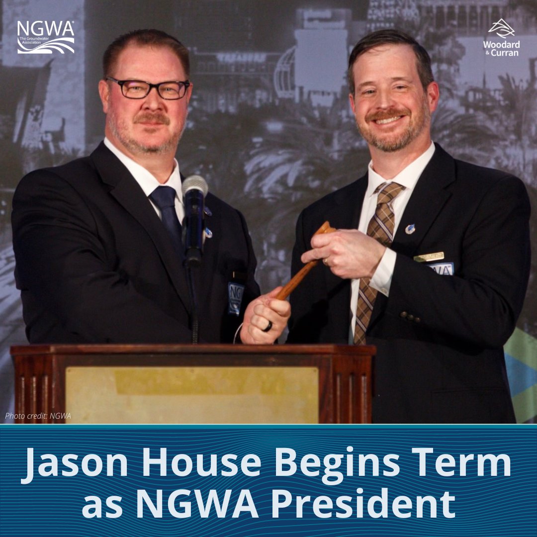 Hydrogeology Practice Leader Jason House began his term as <a href="/ngwatweets/">NGWA</a> president with a ceremonial passing of the gavel during #GroundwaterWeek in Las Vegas! Read about his accomplishments and goals for the organization here: bit.ly/3W3WNQP #GWW22 #NGWA #Groundwater