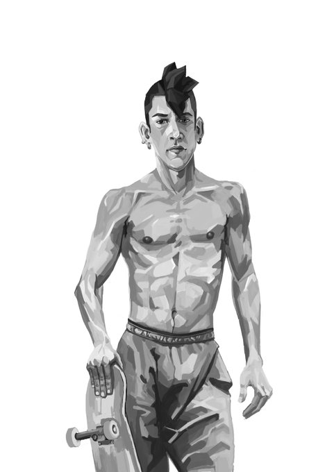 And now, for something totally different, skater OC painting study #NSFW College https://t.co/YCqjnr