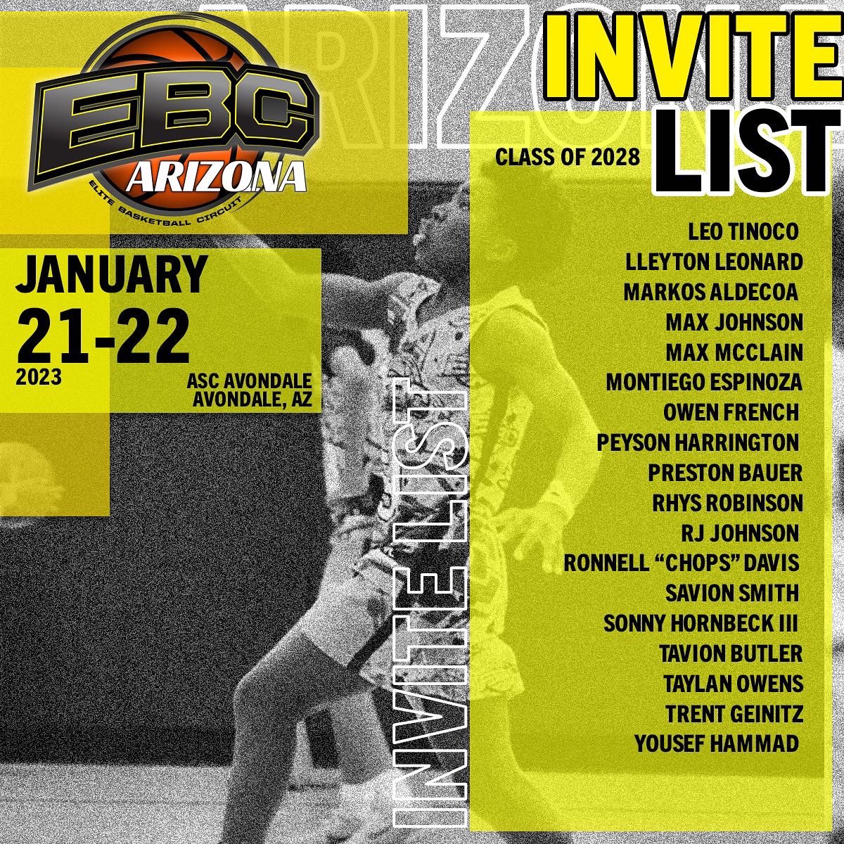 EBC_Camps's tweet photo. The Class of 2028 invite list for #EBCArizona https://t.co/rC4qceG5ow