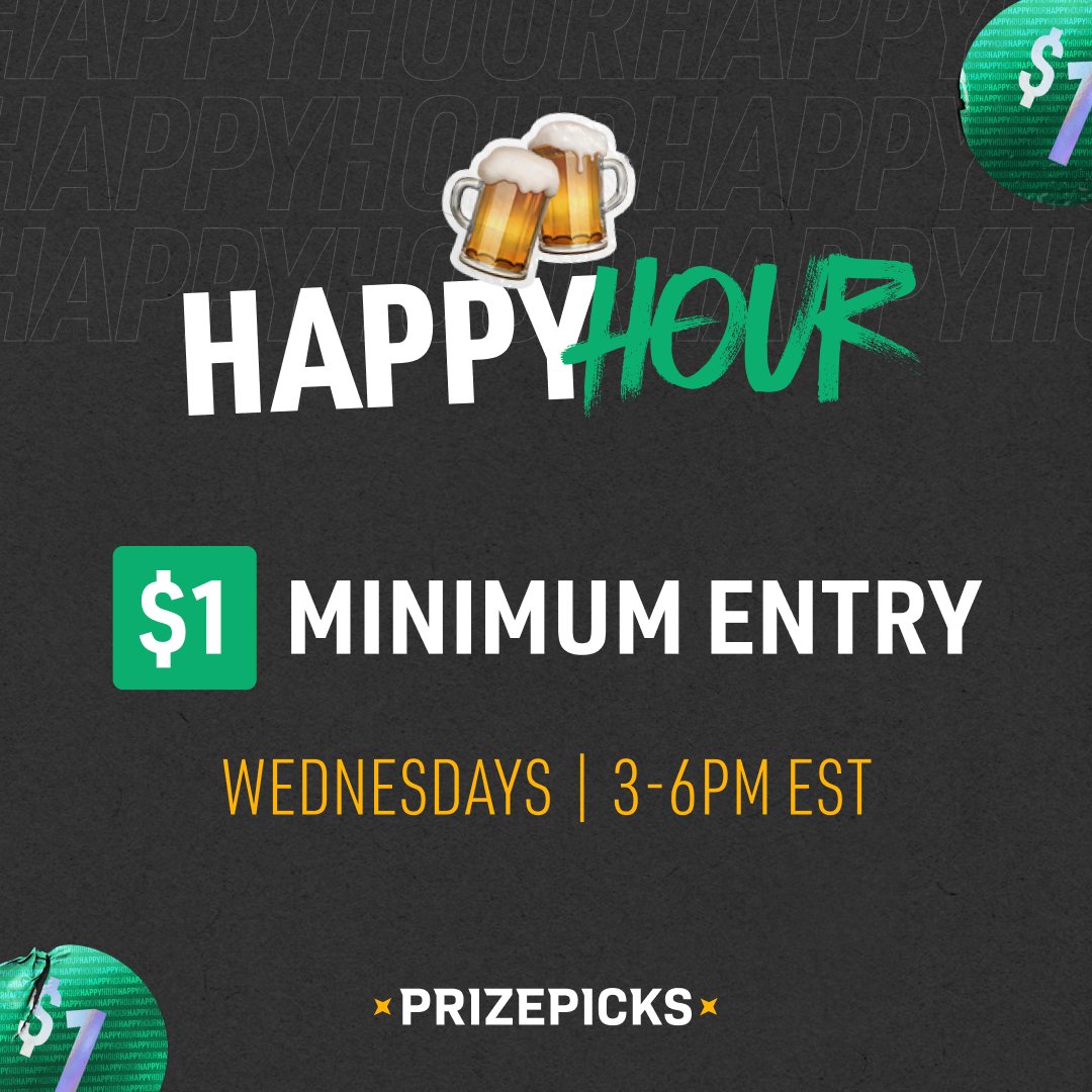 PrizePicks on Twitter "Happy Hour is LIVE! 🚨NNMinimum entries are
