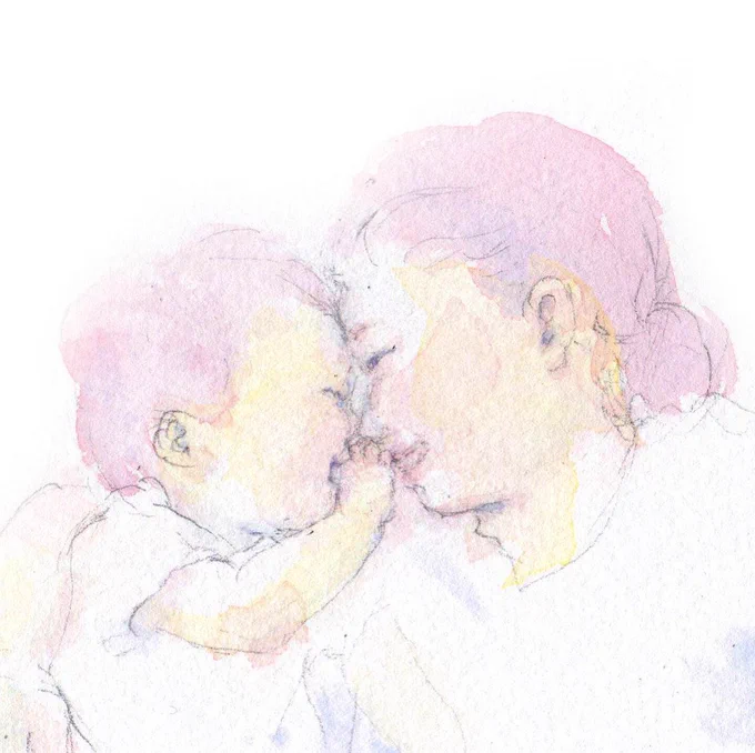 特徴①【あなたの感情を表現する、水彩画】心に残したい気持ちや光景をぜひ教えてください。ただ似せるための絵ではなくその時の感情が蘇る作品を目指します。胸の上ですやすや眠った時のこと顔を寄せ合うだけで笑いあった時のことその気持ちこそが、振り返ると宝物になるのだと思います 