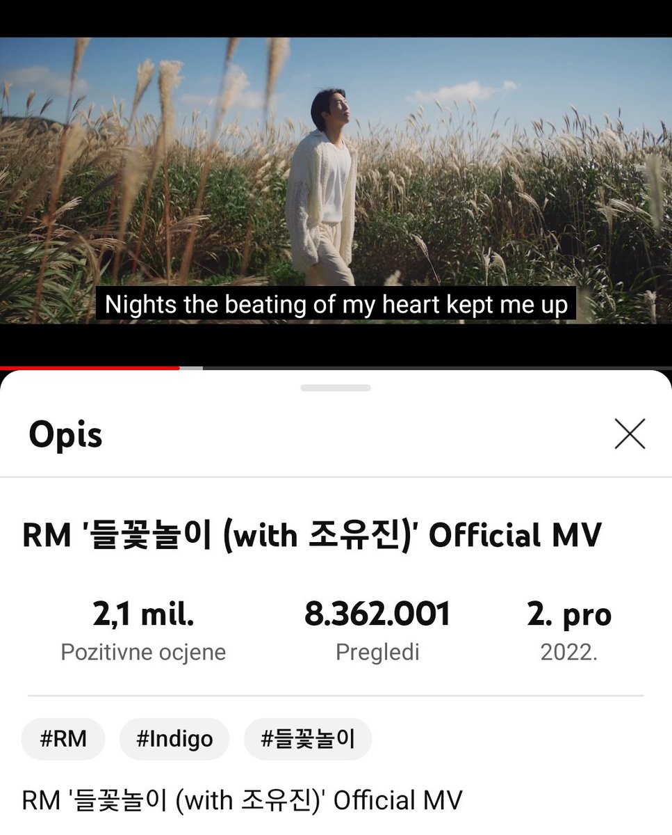 vminforlife99's tweet photo. Armyyy! Can we move to 9m quickly? If we cant end the Day with 15m at least we can hit around 12.5m today and then start next Day easier. Lets do our Best for Joonie. Stream the mv! #WildFlower𓆸 #IndigoByRM https://t.co/eoRfGyJm03