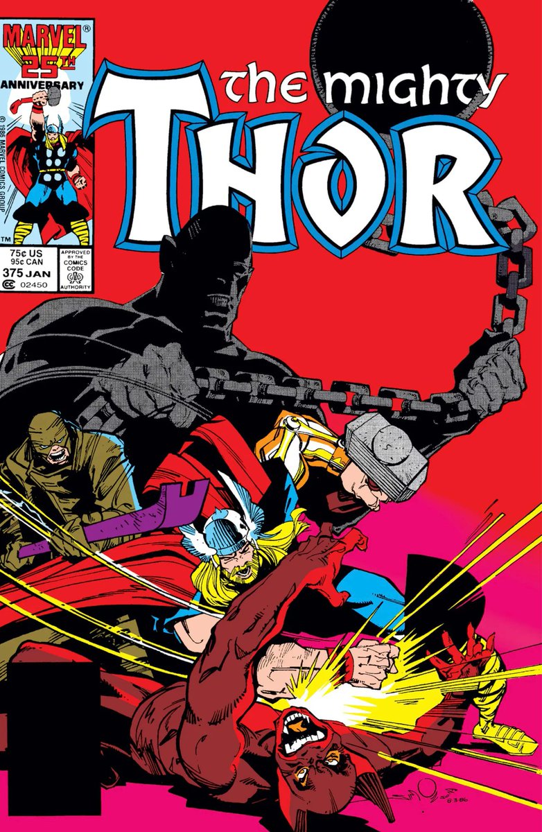 [Thor #375, Jan. 1987] Thor, still weakened by Hela’s curse, faces a greatest-hits roster of his old foes. [#cmro M6549] https://t.co/oSQDEDV51b