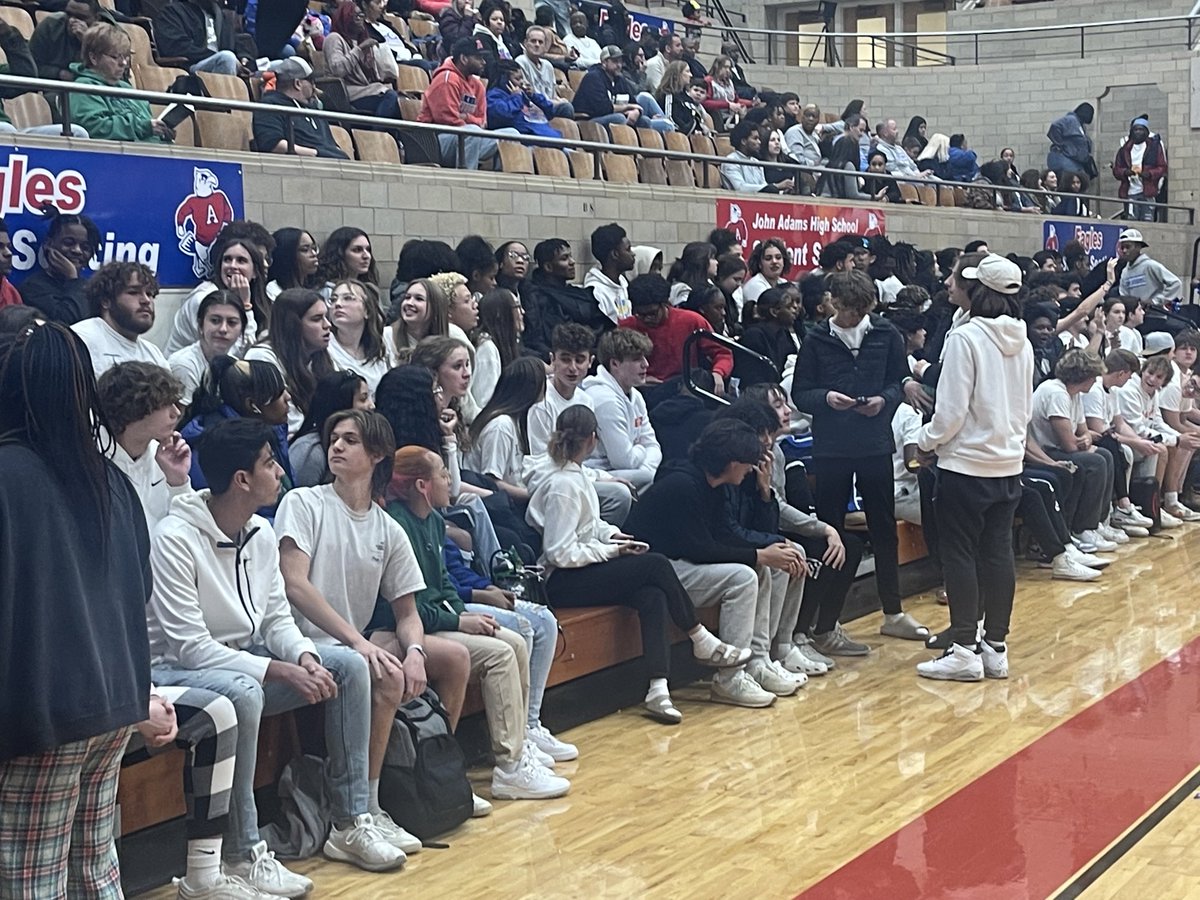 Big time crowd in the house tonight for the Adams versus St. Joe season opener!!
