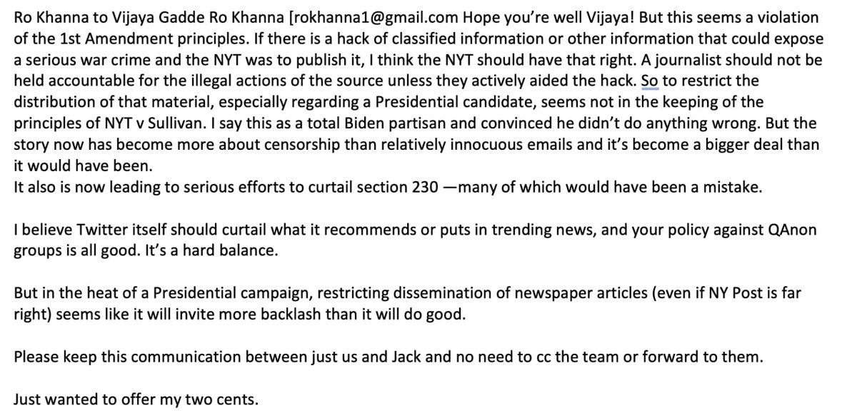 Ro Khanna à Vijaya Gadde Ro...