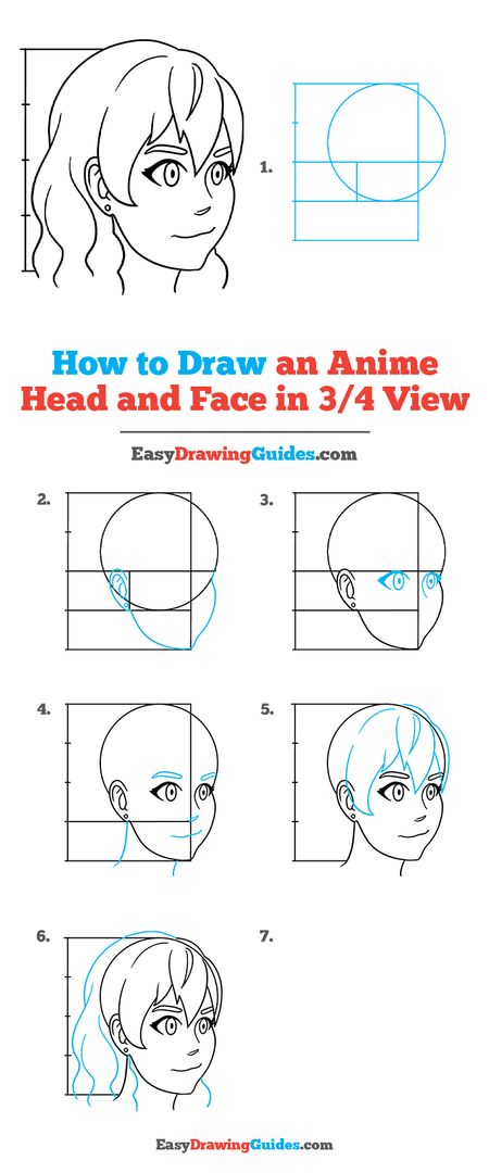 How to Draw a Basic Manga Girl Head Three Quarter View  StepbyStep  Pictures  How 2 Draw Manga