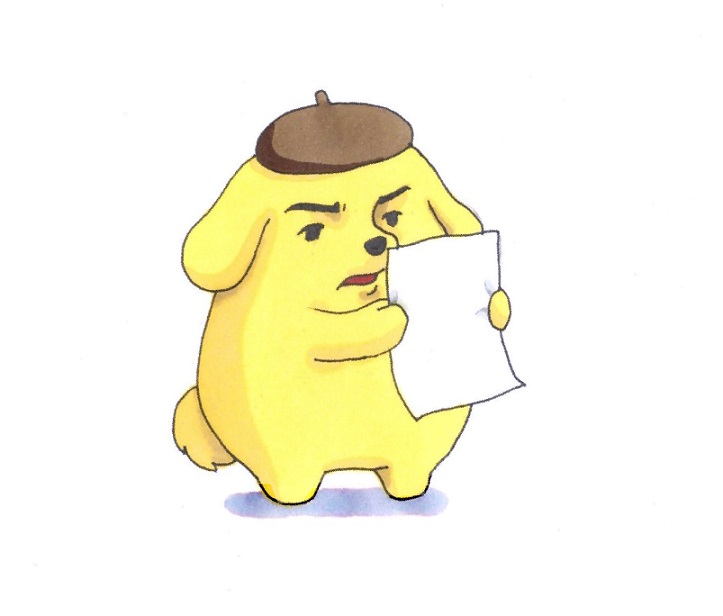 くまのプーさんの有名な表情を ポムポムプリンちゃんで描いてみました 