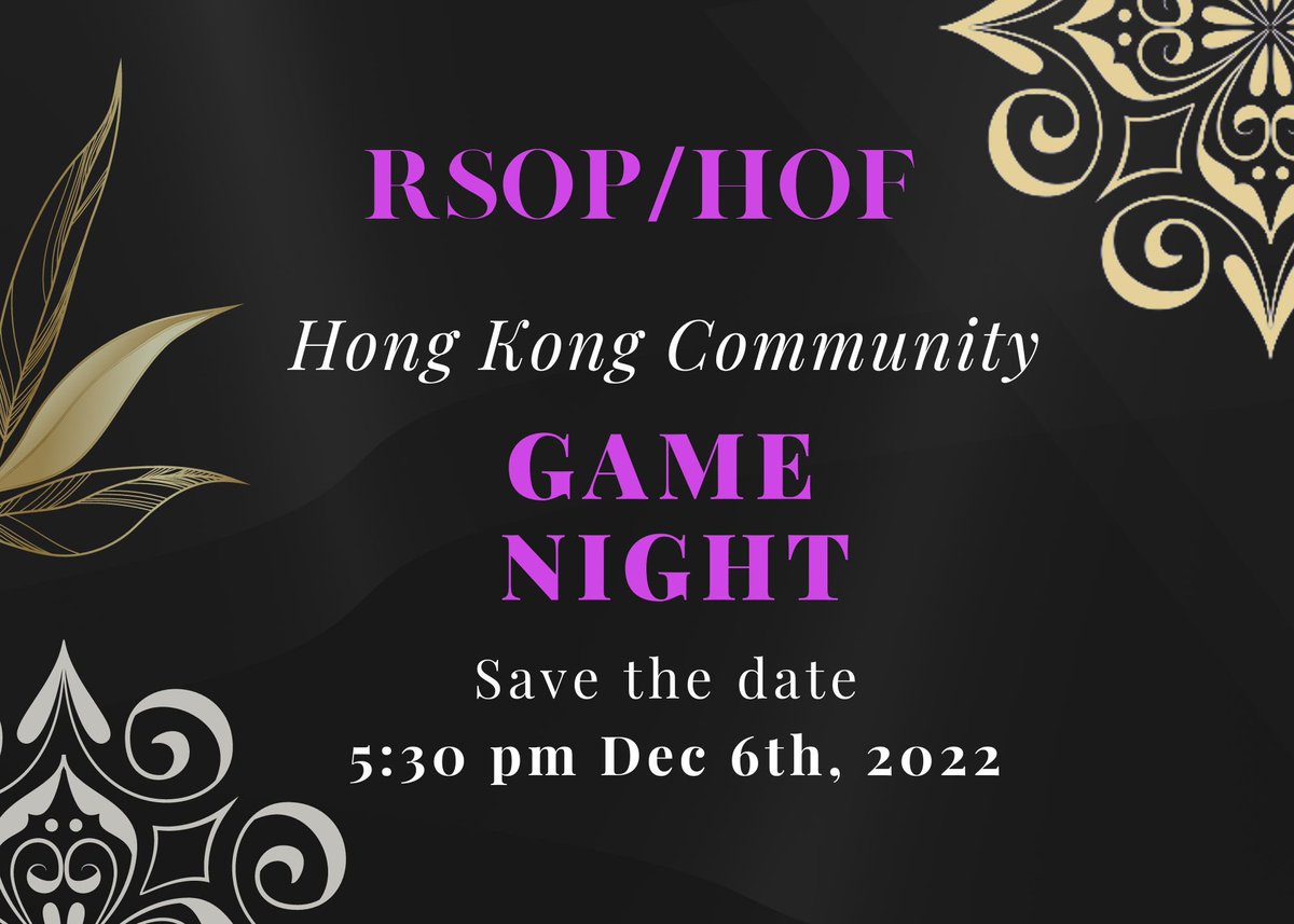 As we come together and enjoy the festivities across the world, the HK RSOP/HOF community host GAME NIGHT, if you’re in town and wanna join, hit me up! <a href="/RoyalSocietyOP/">Royal Society of Players</a> <a href="/HouseofFirst/">House of First</a> <a href="/remarkable_bee/">Remarkablebee</a> <a href="/Afs2407/">JOKER 12 ❚ ❚ 🦍🤝 🤙</a> <a href="/jvn_xyz/">jvn</a> @vins_eth <a href="/CLUBDAO_Global/">CLUB DAO</a> <a href="/rwambassadors/">RW Ambassadors</a>