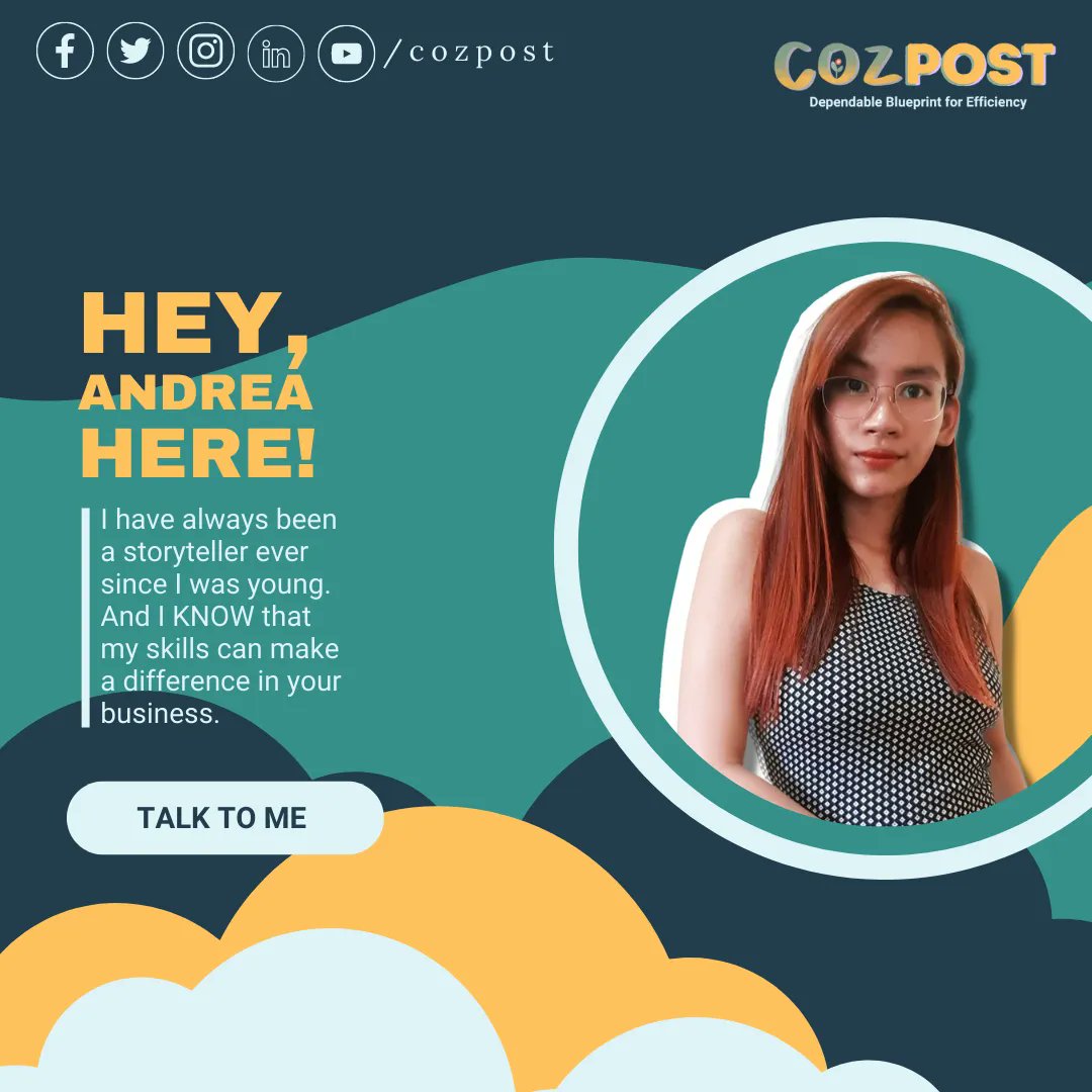 CozPost's tweet photo. A little something about me... I have always been a storyteller and I eventually made a career out of it through content writing, illustrations and graphics, and more! And I KNOW that these skills can make a difference in your business. 

#cozpostVA #cozpostVAservices #business https://t.co/UNn5GcrcVO