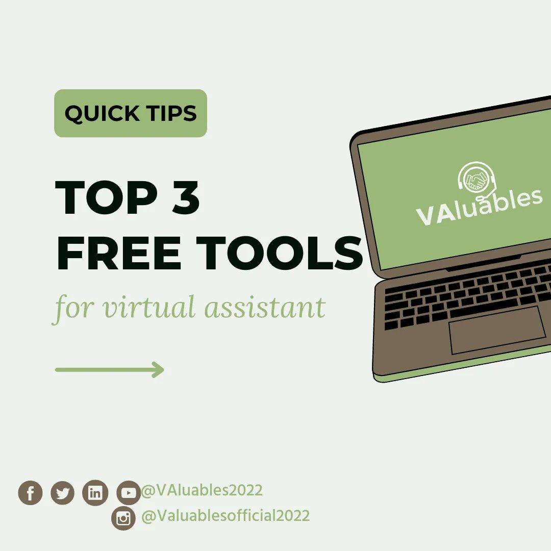 VAluables2022's tweet photo. 𝑴𝒚 𝒇𝒂𝒗𝒐𝒓𝒊𝒕𝒆 𝒇𝒓𝒆𝒆 𝒕𝒐𝒐𝒍𝒔 𝒂𝒔 𝒂 𝑽𝒊𝒓𝒕𝒖𝒂𝒍 𝑨𝒔𝒔𝒊𝒔𝒕𝒂𝒏𝒕💯:
🔧𝐂𝐚𝐧𝐯𝐚 is an online graphic design tool.
🔧𝐓𝐫𝐞𝐥𝐥𝐨 is a project management tool. 
🔧𝐆𝐨𝐨𝐠𝐥𝐞 𝐖𝐨𝐫𝐤𝐬𝐩𝐚𝐜𝐞 secure collaboration &amp; productivity apps for biz
#VAluablesByMyra https://t.co/xpthm4Qx9O