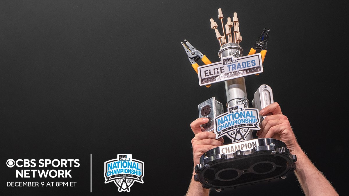 IDEAL Electrical (@idealelectric_) on Twitter photo Relive all of the action from #ETCS22 🏆 The #IDEALNationalChampionship competition will air on <a href="/CBSSports/">CBS Sports</a> on December 9 at 8PM ET. Comment below where you're tuning in from. ⬇️ Relive all of the action from #ETCS22 🏆 The #IDEALNationalChampionship competition will air on <a href="/CBSSports/">CBS Sports</a> on December 9 at 8PM ET. Comment below where you're tuning in from. ⬇️