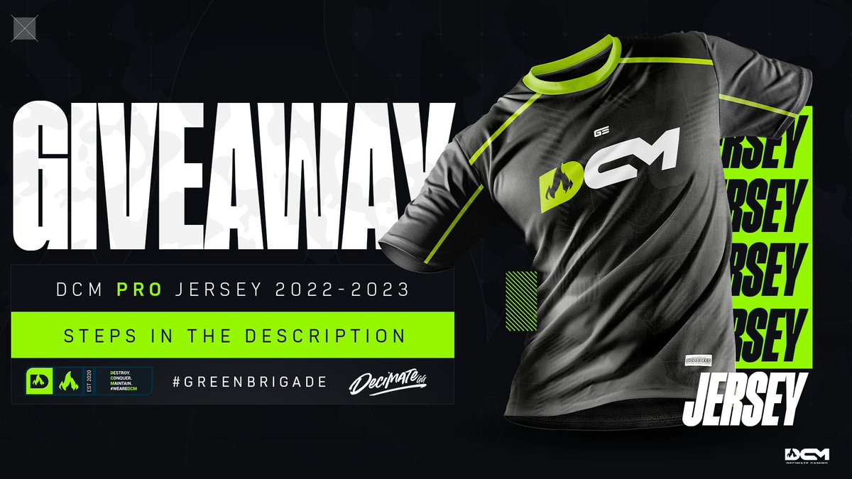 WeThriveGG's tweet photo. In celebration with the DCM x @GodSpeedMP Partnership we are giving away 1 FREE “Green Brigade” Edition Jersey to one Lucky Winner!

To Enter the Giveaway:
1) Follow us, @GodSpeedMP, &amp; @UELesports.
2) Like + Retweet this Post
3) Tag a friend

Winner Chosen Friday, Dec. 16th! https://t.co/77x1b5fjK5