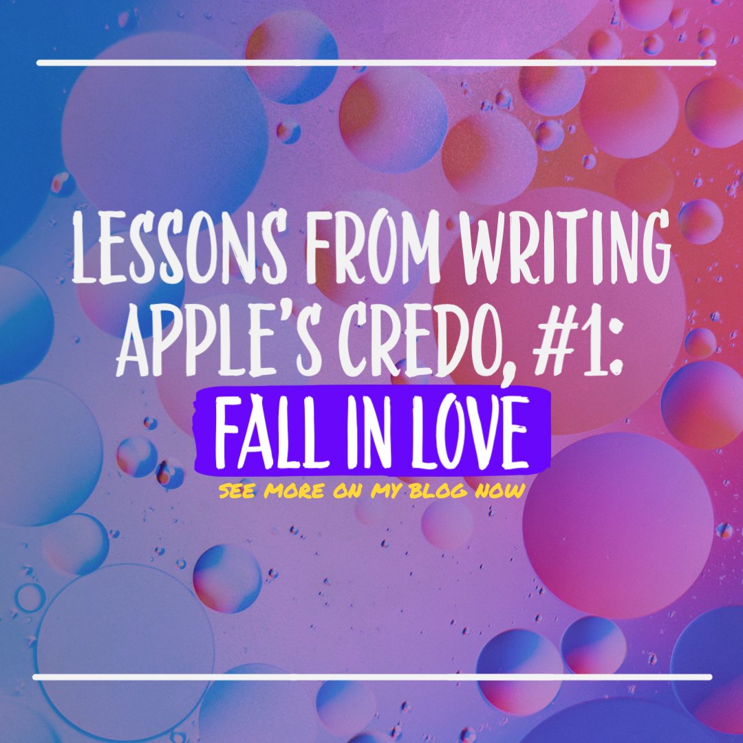 anitavisions's tweet photo. When I wrote #Apple's #Credo, I followed my creative intuition. Since then, I've reflected my creative choices to reveal a clear, repeatable process. First step? Fall in love. 💗 https://t.co/L2yUh07beH
#branding #vision #mission #purpose https://t.co/smLb3GCQKm