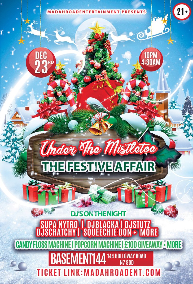 CovRadioParty's tweet photo. 📆 Friday 23rd Dec 
⏱ 10PM - 4:30AM (Last Entry 1:30AM) 
📍 @Basement144 N7 8DD
👕 Smart Casual (Neat &amp; Clean)
🪪 21+ (Gov ID Essential) 
🍿🍬 Festive Attractions
🔊London’s Finest DJ’s 

All Tickets From 
🎟 https://t.co/LBU39hDdr7 🎟 https://t.co/hcB3qbqaXK