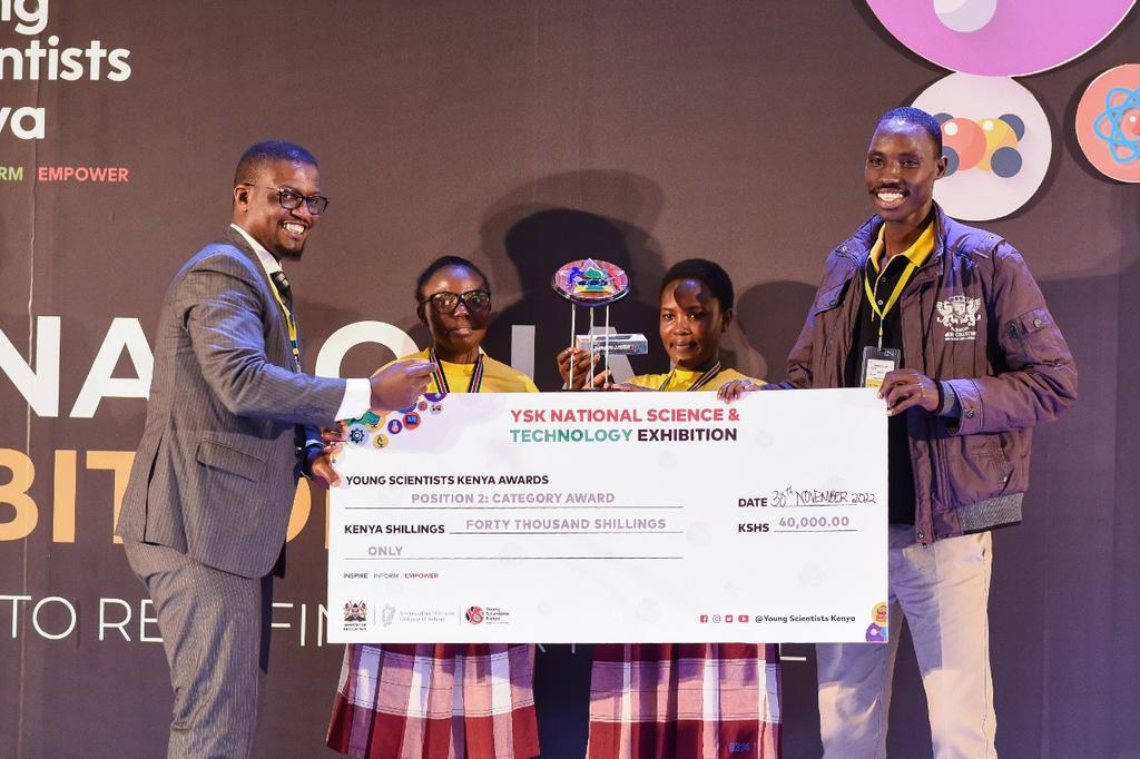 Young Scientists Kenya🇰🇪 (@ystkenya) on Twitter photo The 2nd Prize Award under the <a href="/YSTKenya/">Young Scientists Kenya🇰🇪</a> Social and Behavioral Category went to Mary Mwarania and Grace Njeri of Nyakiambi Girls Secondary School in <a href="/NyandaruaCG018/">Nyandarua County Government</a> 
<a href="/jbutime/">Julius Butime</a> The 2nd Prize Award under the <a href="/YSTKenya/">Young Scientists Kenya🇰🇪</a> Social and Behavioral Category went to Mary Mwarania and Grace Njeri of Nyakiambi Girls Secondary School in <a href="/NyandaruaCG018/">Nyandarua County Government</a> 
<a href="/jbutime/">Julius Butime</a>